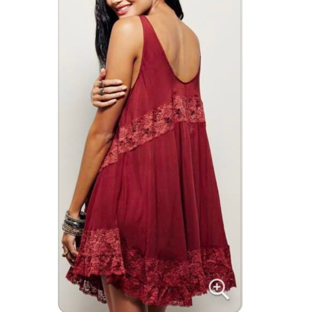 Free People ‘she swings’ slip dress in rust